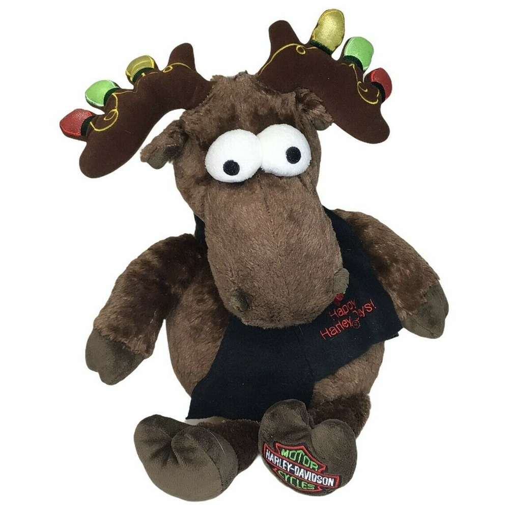 Harley Davidson Christmas Moose Stuffed Plush Happy Harley Days